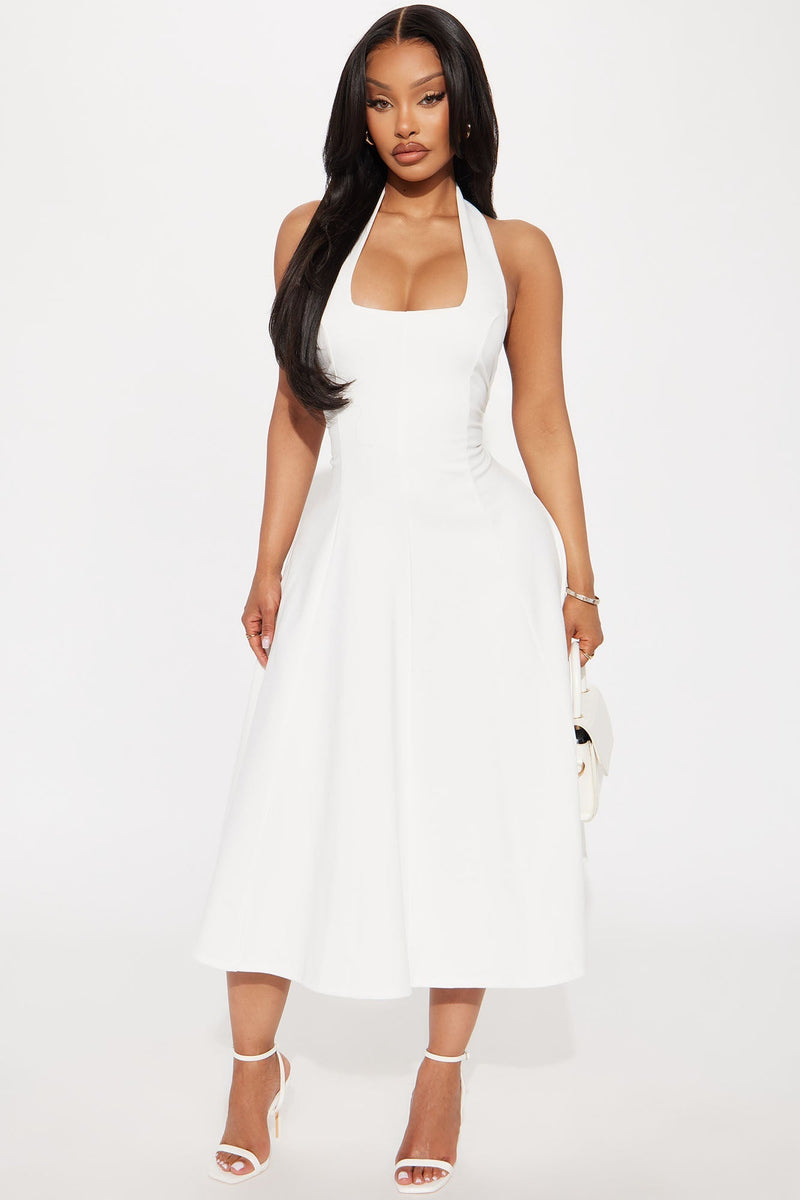 Vestido Midi Mabel Ponte - Branco