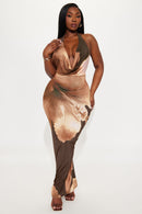 Vestido longo floral Vanessa sem costas