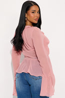 Blusa com babados de chiffon