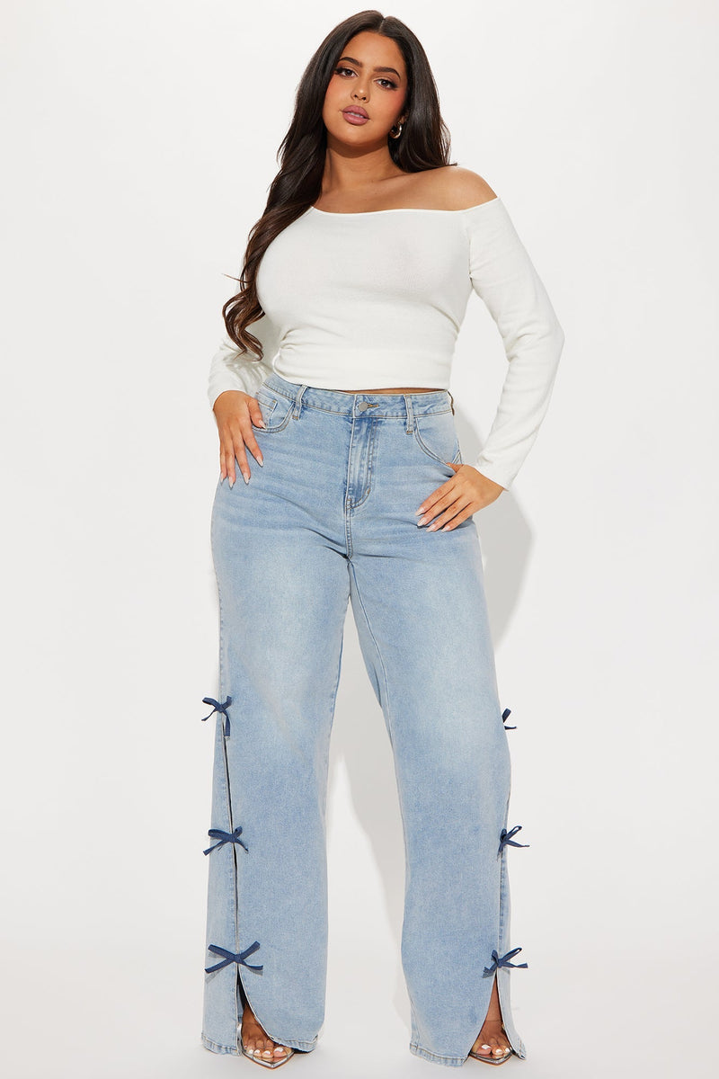 Calça jeans alta Catch My Drift com elástico e bainha