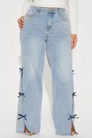 Calça jeans alta Catch My Drift com elástico e bainha